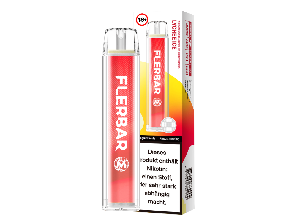 Flerbar - M Einweg E-Zigarette - Prefilled - Lychee Ice - 20 mg/ml