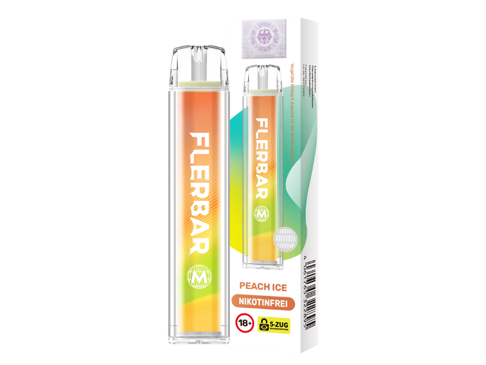 Flerbar - M Einweg E-Zigarette ohne Nikotin - Prefilled - Peach Ice - 0 mg/ml