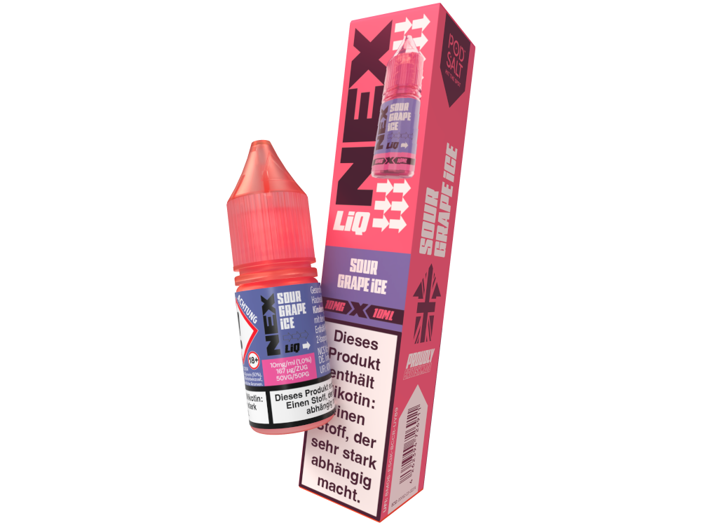 Pod Salt - NexLiq - Nikotinsalz Liquid - Sour Grape Ice - 10 mg/ml