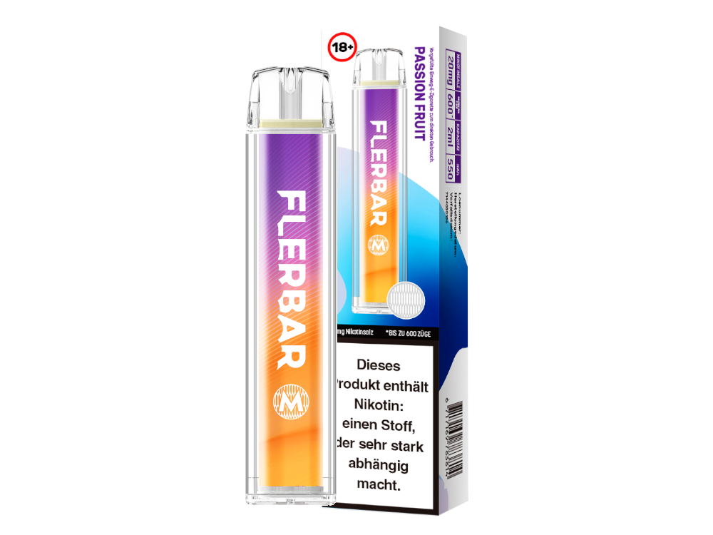 Flerbar - M Einweg E-Zigarette - Prefilled - Passion Fruit - 20 mg/ml