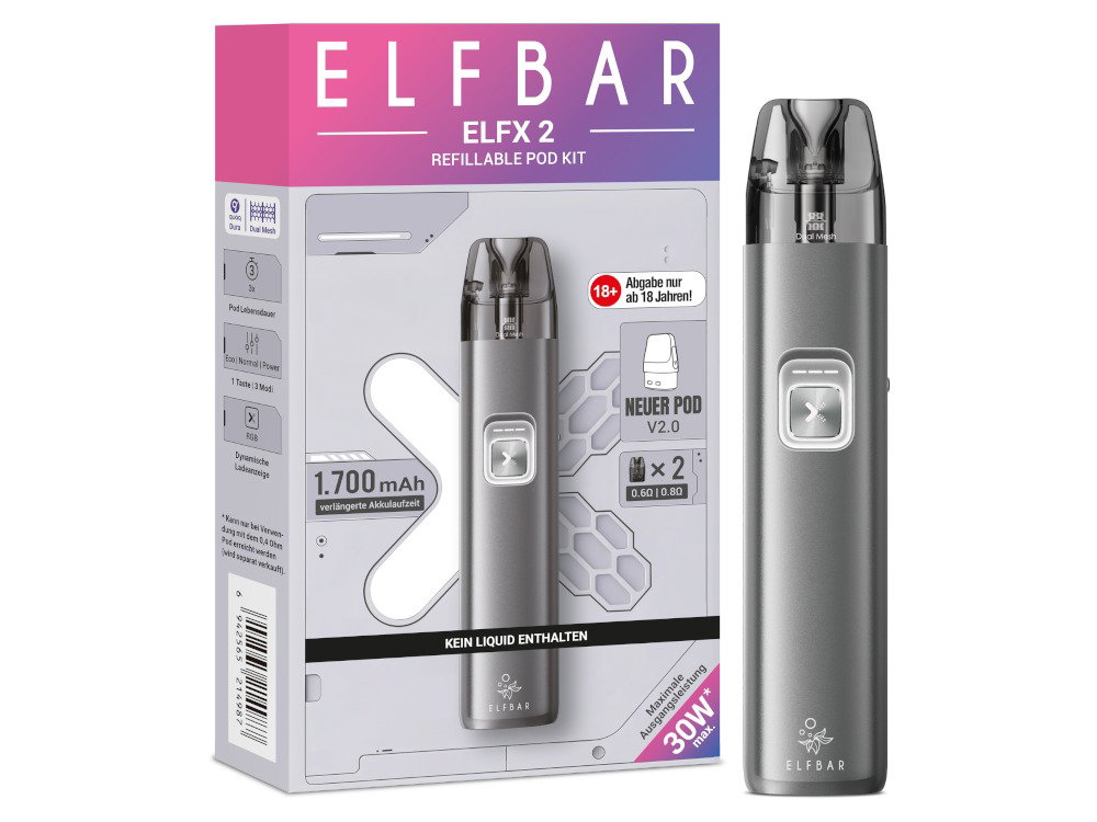 Elfbar - Elfx 2 E-Zigaretten Set - Space Grey