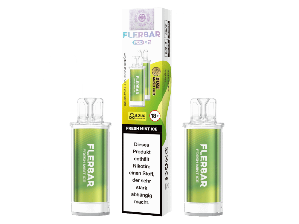 Flerbar - POD Fresh Mint Ice 20 mg/ml (2 Stück pro Packung) 10er Packung