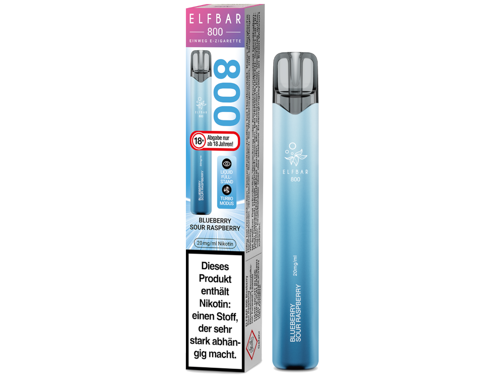 Elfbar 800 Einweg E-Zigarette - Prefilled - Blueberry Sour Raspberry - 20 mg/ml