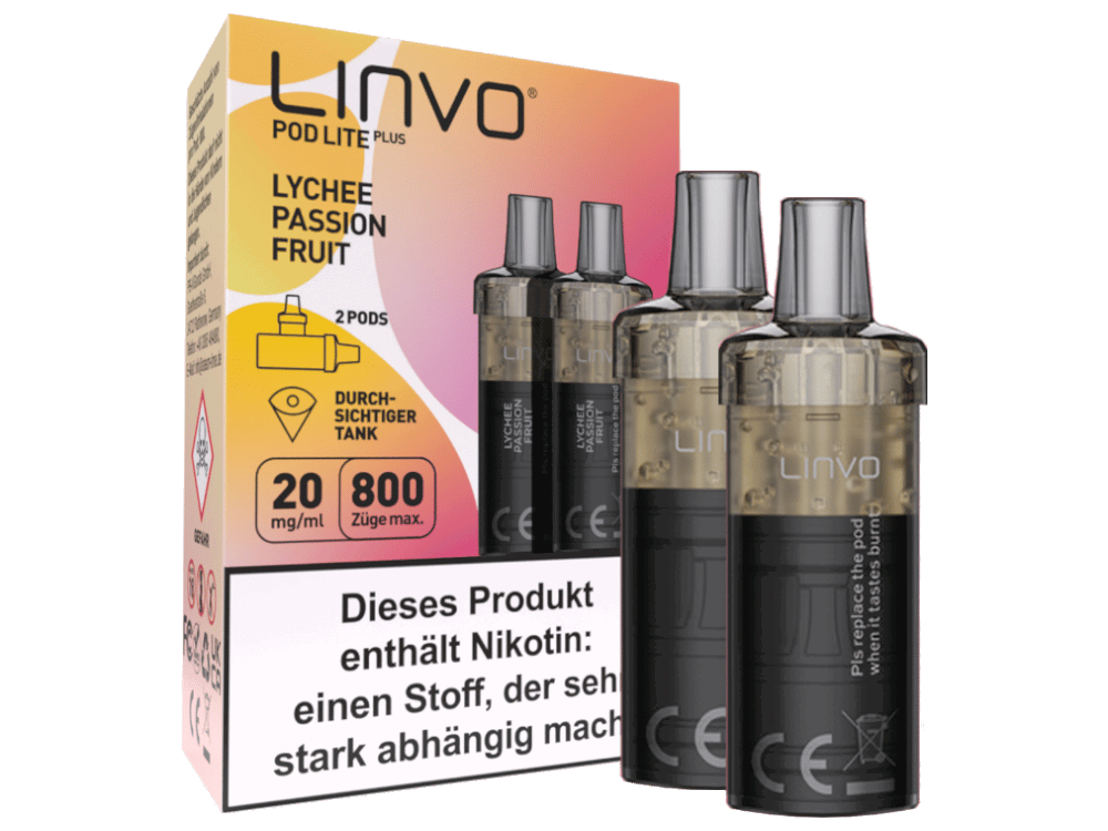 Linvo - Pod Lite Plus Cartridge Lychee Passionfruit 20 mg/ml (2 Stück pro Packung)