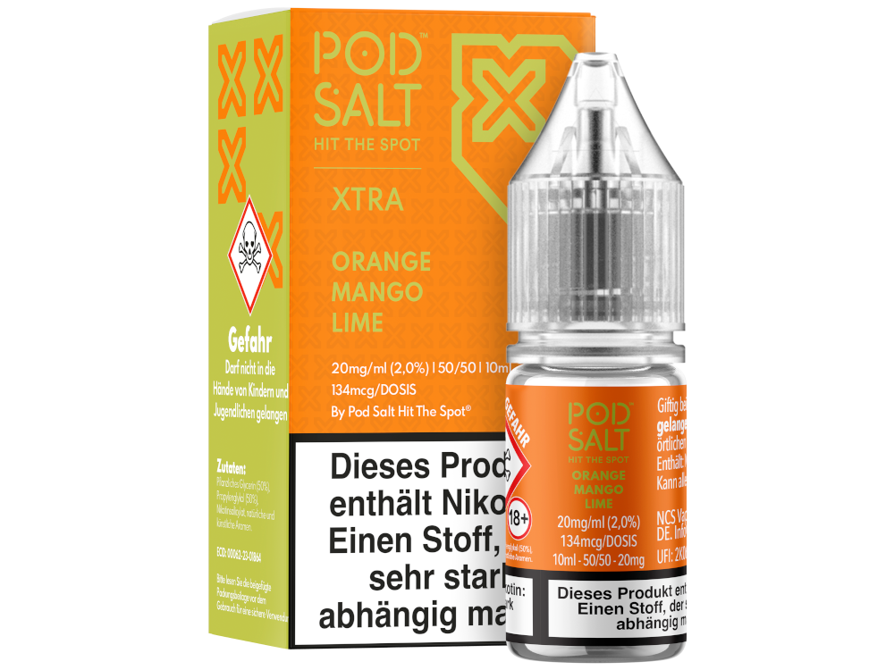 Pod Salt X - Nikotinsalz Liquid - Orange Mango Lime - 20 mg/ml