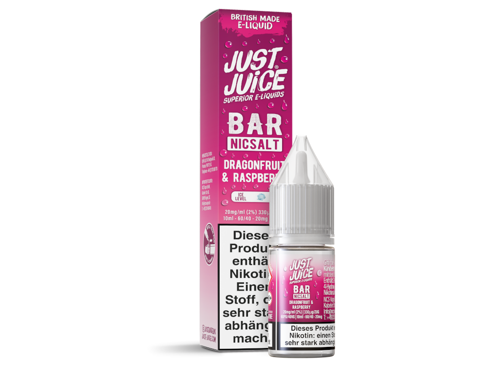 Just Juice - Bar - Nikotinsalz Liquid - Dragonfruit & Raspberry - 20 mg/ml