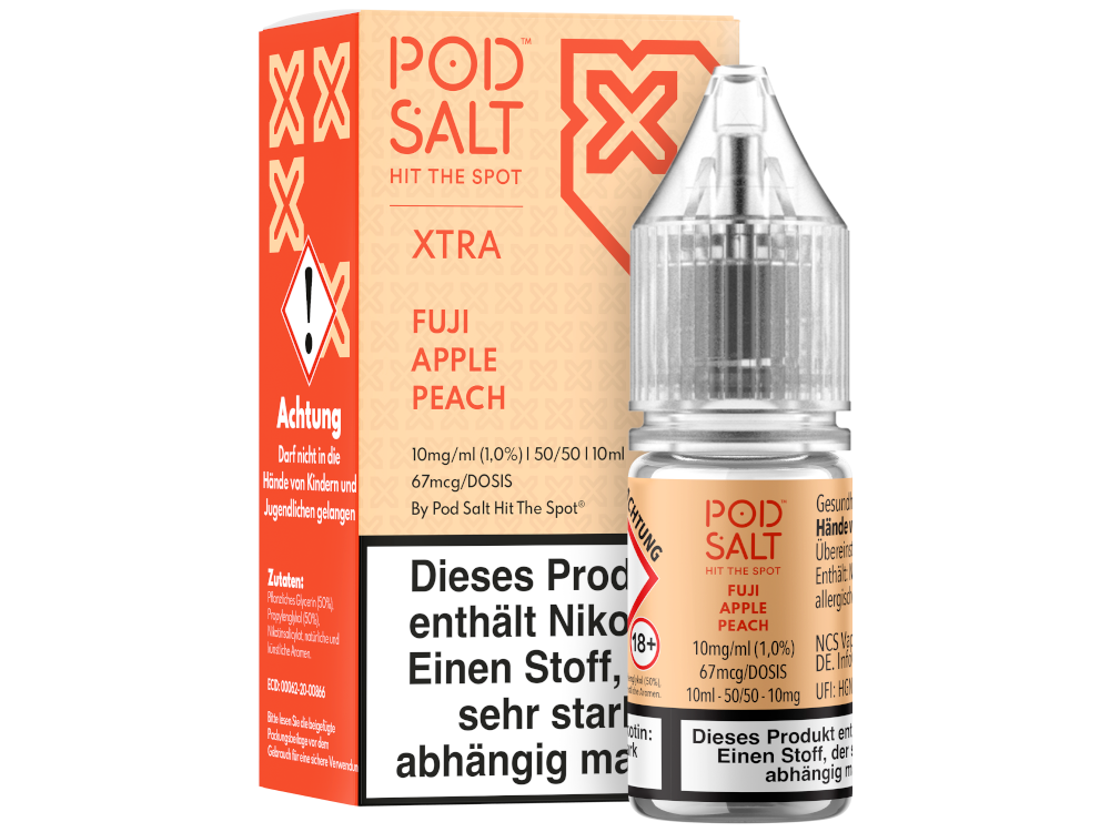 Pod Salt X - Nikotinsalz Liquid - Fuji Apple Peach - 10 mg/ml