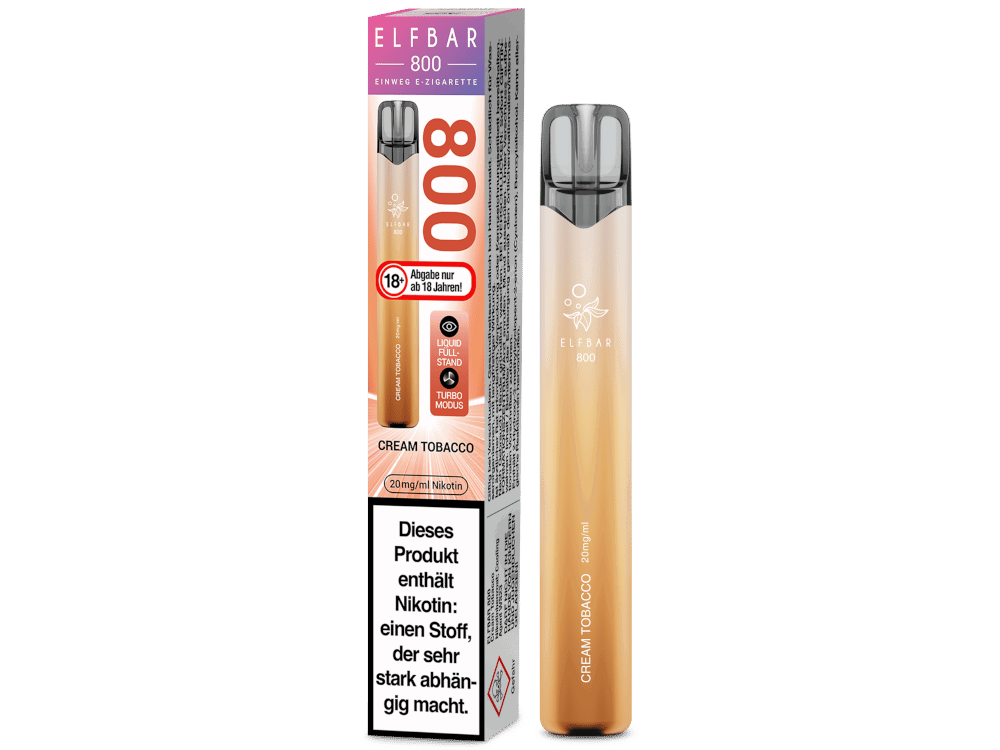 Elfbar 800 Einweg E-Zigarette - Prefilled - Cream Tobacco - 20 mg/ml