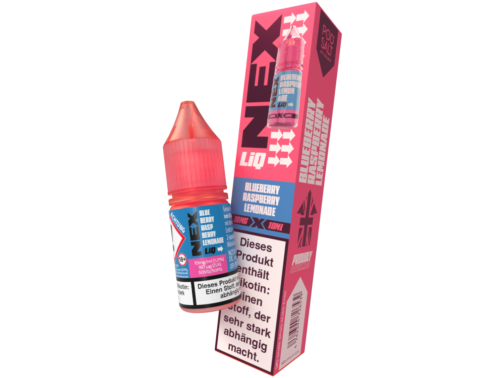 Pod Salt - NexLiq - Nikotinsalz Liquid - Blueberry Raspberry Lemonade - 10 mg/ml
