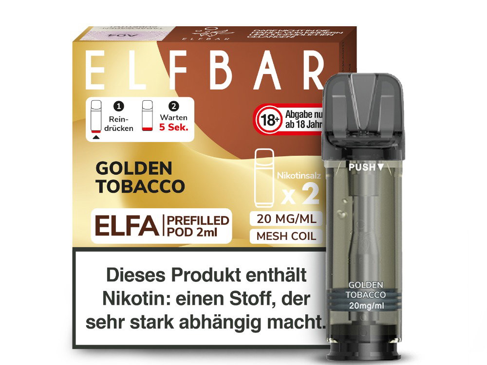 Elfbar Elfa Pod 20 mg/ml - Prefilled - Golden Tobacco