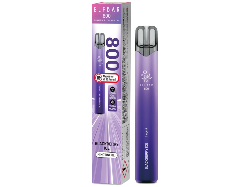 Elfbar 800 Einweg E-Zigarette - Prefilled - Blackberry Ice - 0 mg/ml