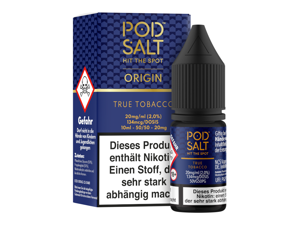 Pod Salt Origin - True Tobacco - Nikotinsalz Liquid - 20 mg/ml