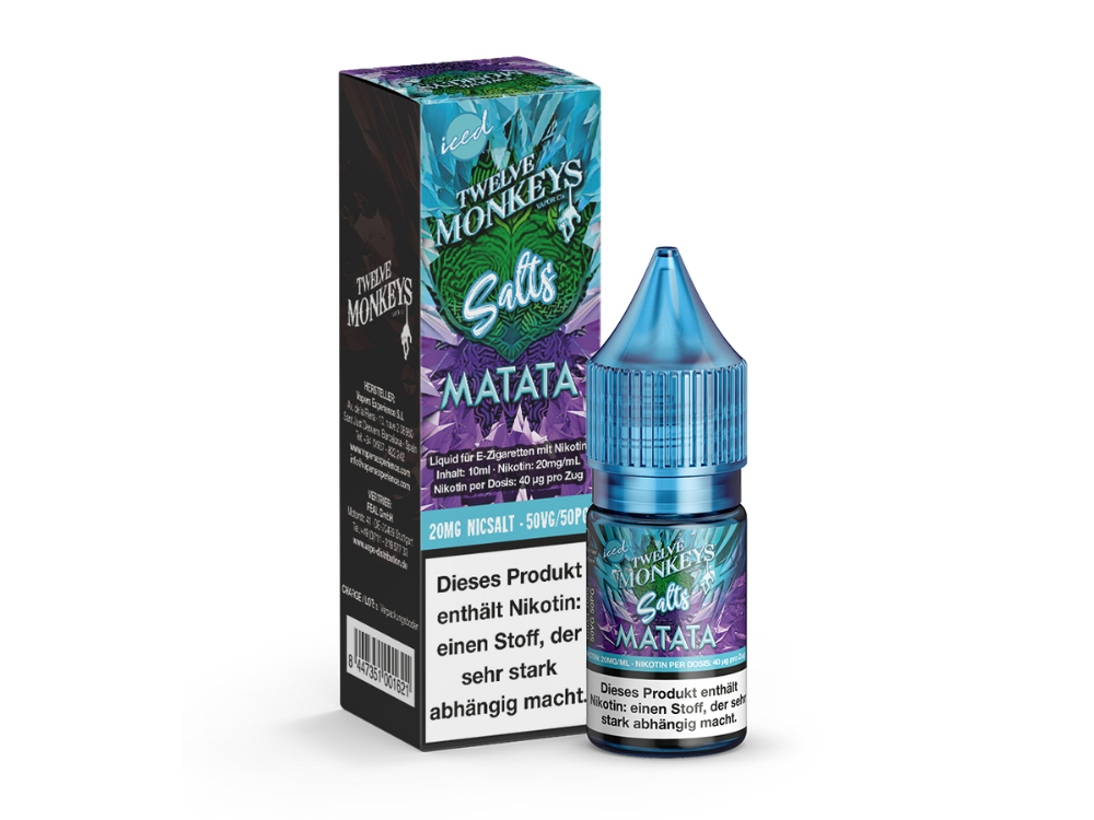 Twelve Monkeys - Iced - Nikotinsalz Liquid - Matata - 20 mg/ml