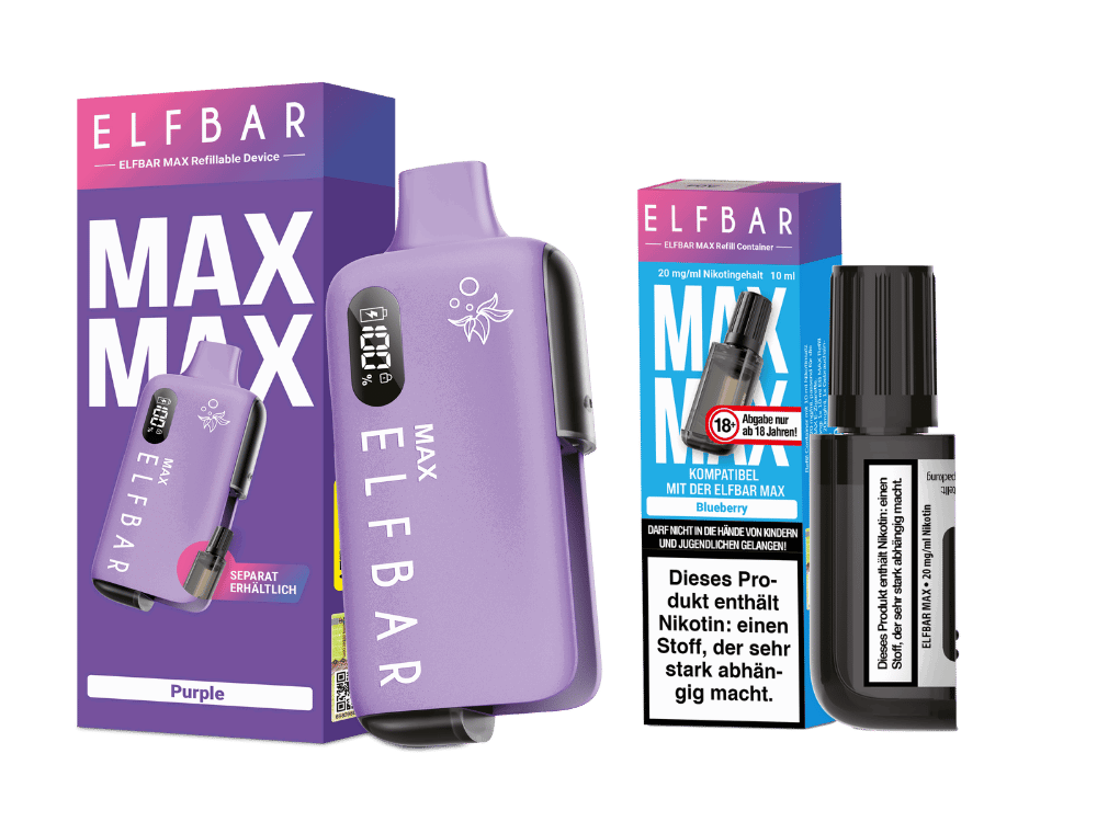 Elfbar Max Set inkl. Liquid Pod - Purple - Blueberry