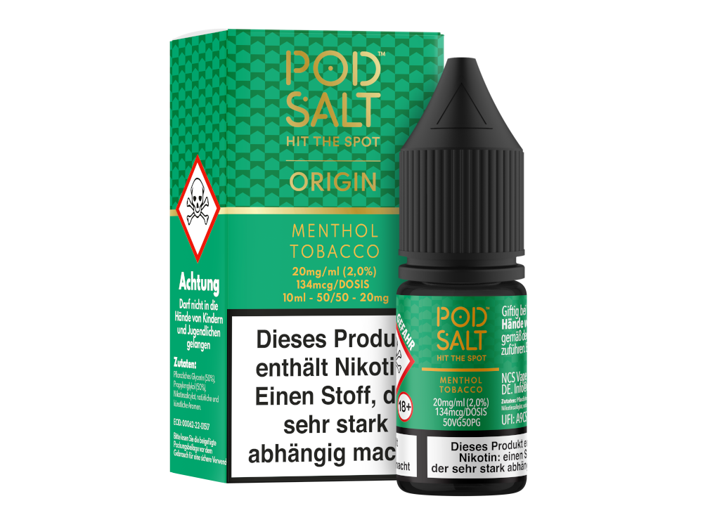 Pod Salt Origin - Menthol Tobacco - Nikotinsalz Liquid - 20 mg/ml