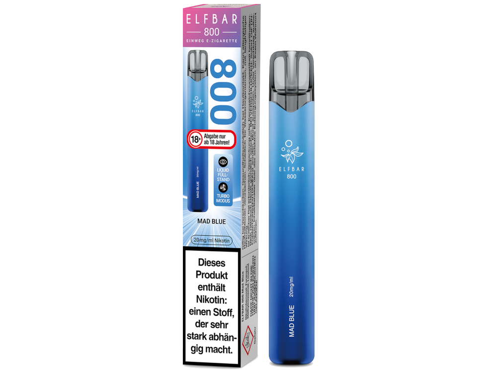 Elfbar 800 Einweg E-Zigarette - Prefilled - Mad Blue - 20 mg/ml