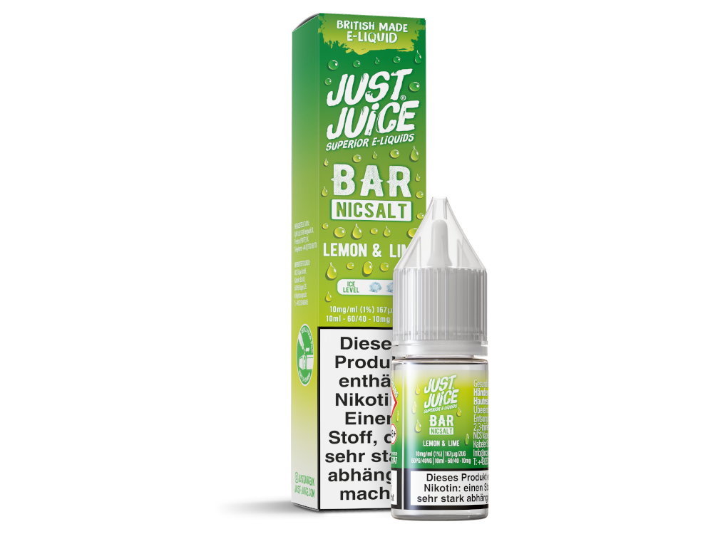 Just Juice - Bar - Nikotinsalz Liquid - Lemon & Lime - 10 mg/ml