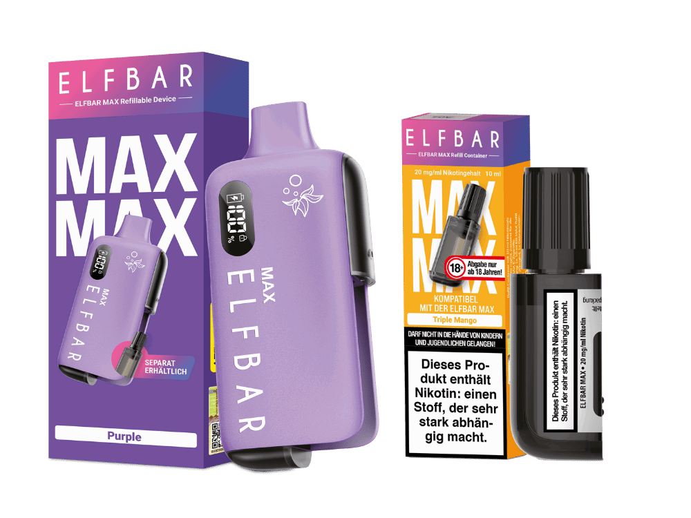 Elfbar Max Set inkl. Liquid Pod - Purple - Triple Mango