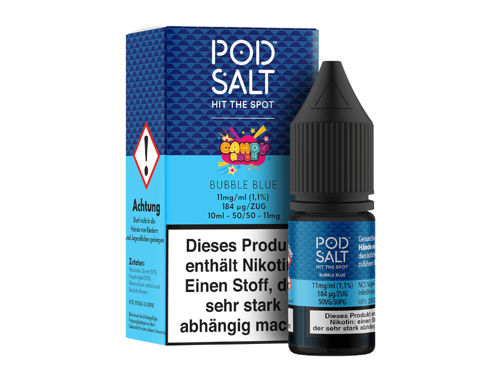 Pod Salt Fusion - Bubble Blue - Nikotinsalz Liquid - 11 mg/ml