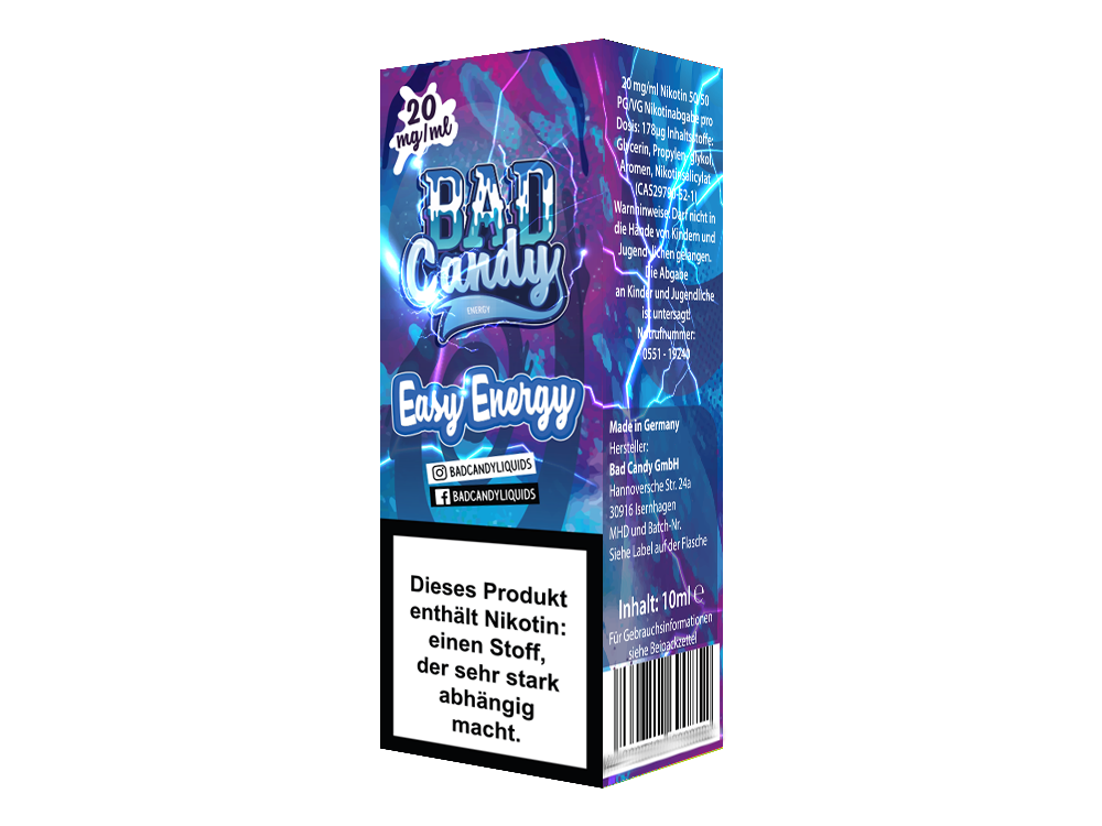 Bad Candy Liquids - Easy Energy - Nikotinsalz Liquid - 20 mg/ml