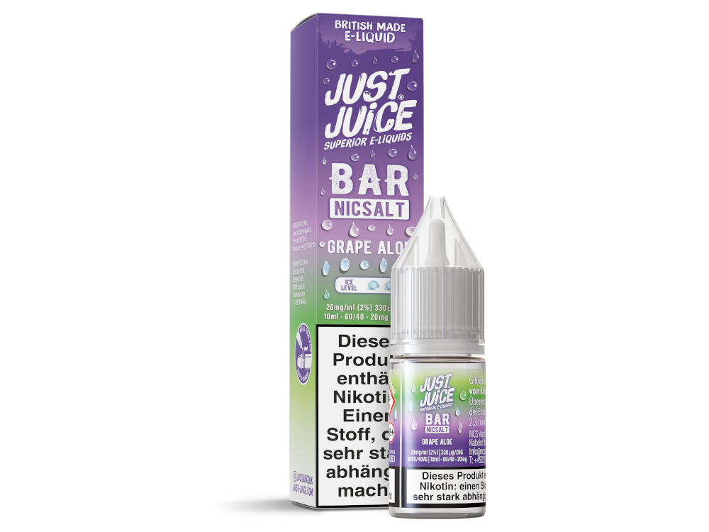 Just Juice - Bar - Nikotinsalz Liquid - Grape Aloe Just Juice - Bar - Nikotinsalz Liquid - Grape Aloe