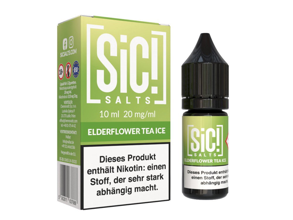 SiC! Salts - Nikotinsalz Liquid - Elderflower Tea Ice - 20 mg/ml