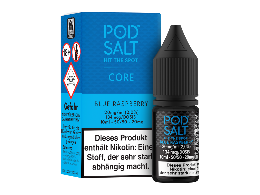 Pod Salt Core - Nikotinsalz Liquid - Blue Raspberry - 20 mg/ml