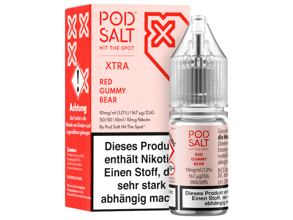 Pod Salt X - Nikotinsalz Liquid - Red Gummy Bear - 10 mg/ml