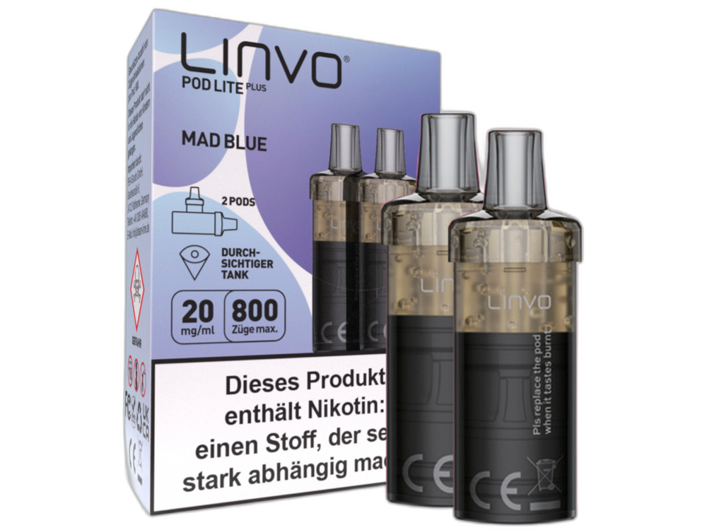 Linvo - Pod Lite Plus Cartridge 20 mg/ml - Prefilled - Mad Blue
