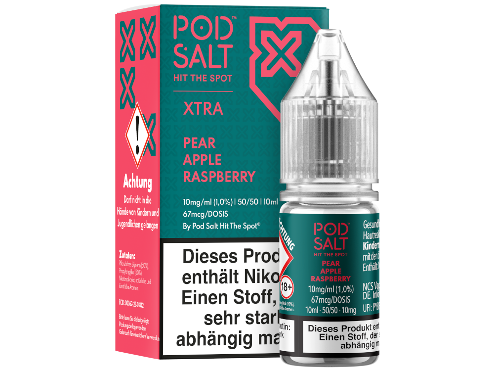 Pod Salt X - Nikotinsalz Liquid - Pear Apple Raspberry - 10 mg/ml