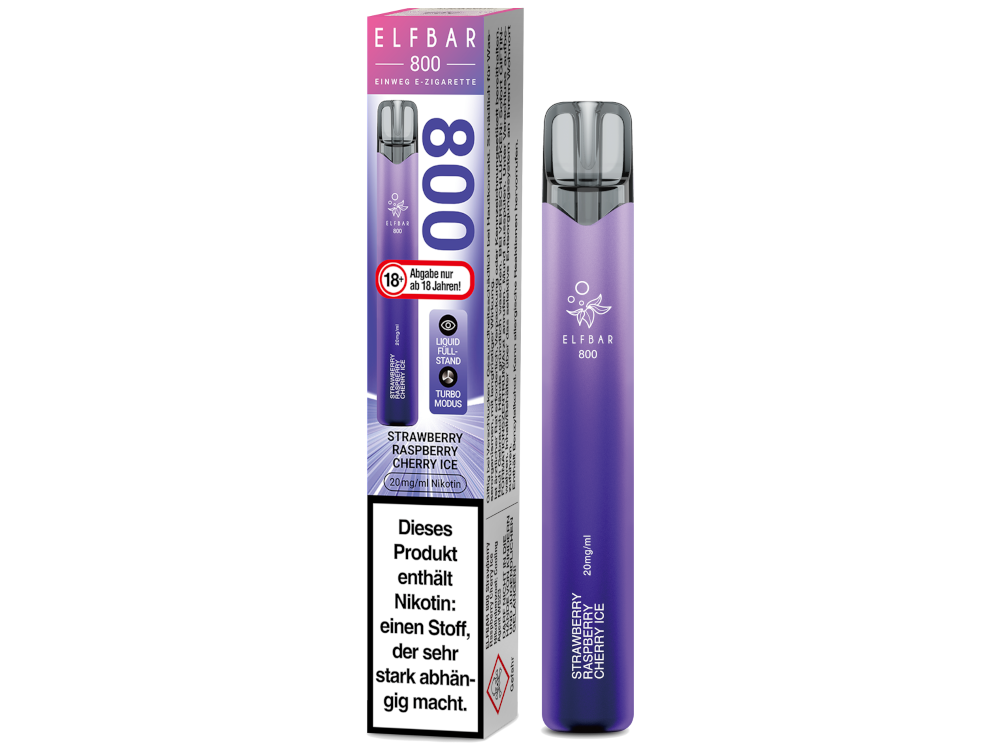 Elfbar 800 Einweg E-Zigarette - Prefilled - Strawberry Raspberry Cherry Ice - 20 mg/ml