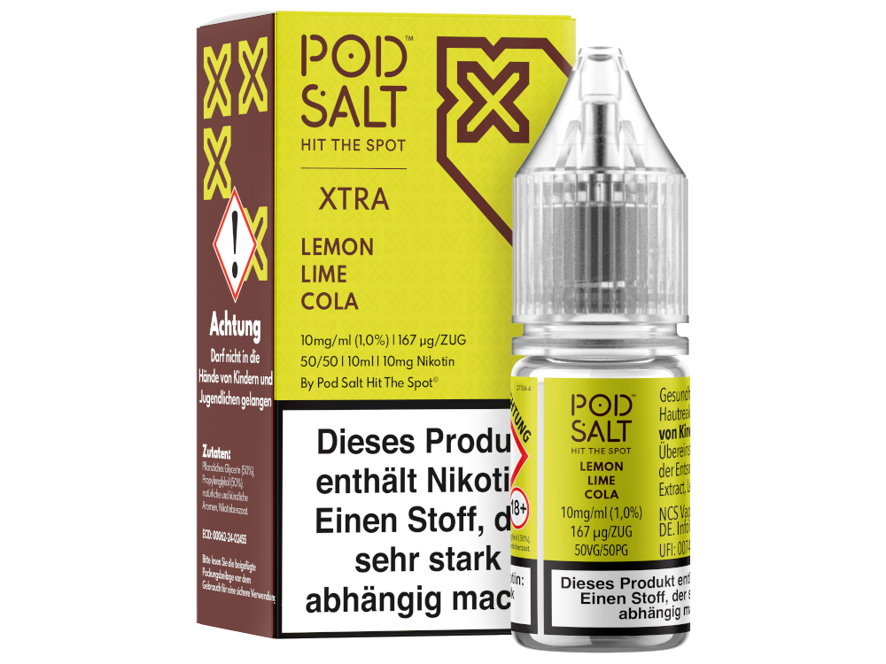 Pod Salt X - Nikotinsalz Liquid - Lemon Lime Cola - 10 mg/ml