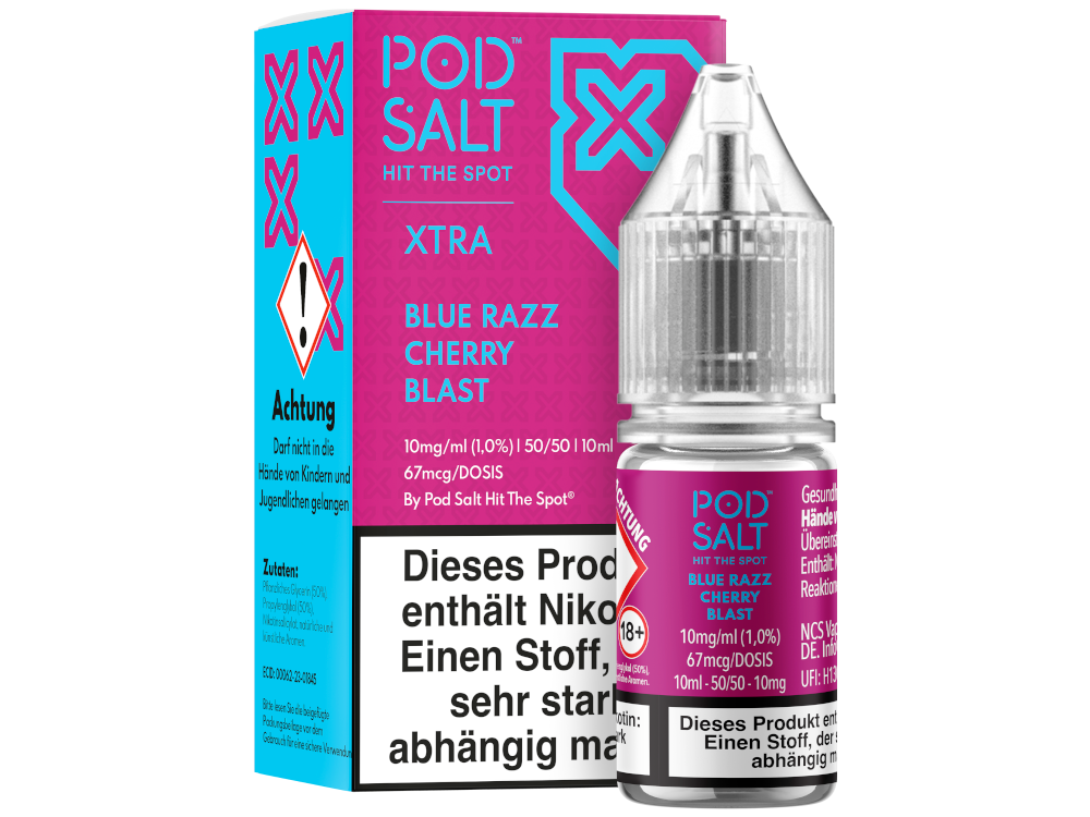 Pod Salt X - Nikotinsalz Liquid - Blue Razz Cherry Blast - 10 mg/ml