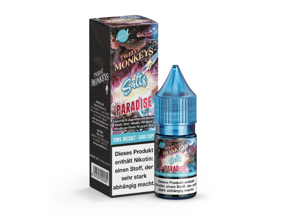 Twelve Monkeys - Iced - Nikotinsalz Liquid - Paradise - 20 mg/ml