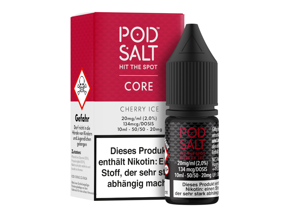 Pod Salt Core - Nikotinsalz Liquid - Cherry Ice - 20 mg/ml