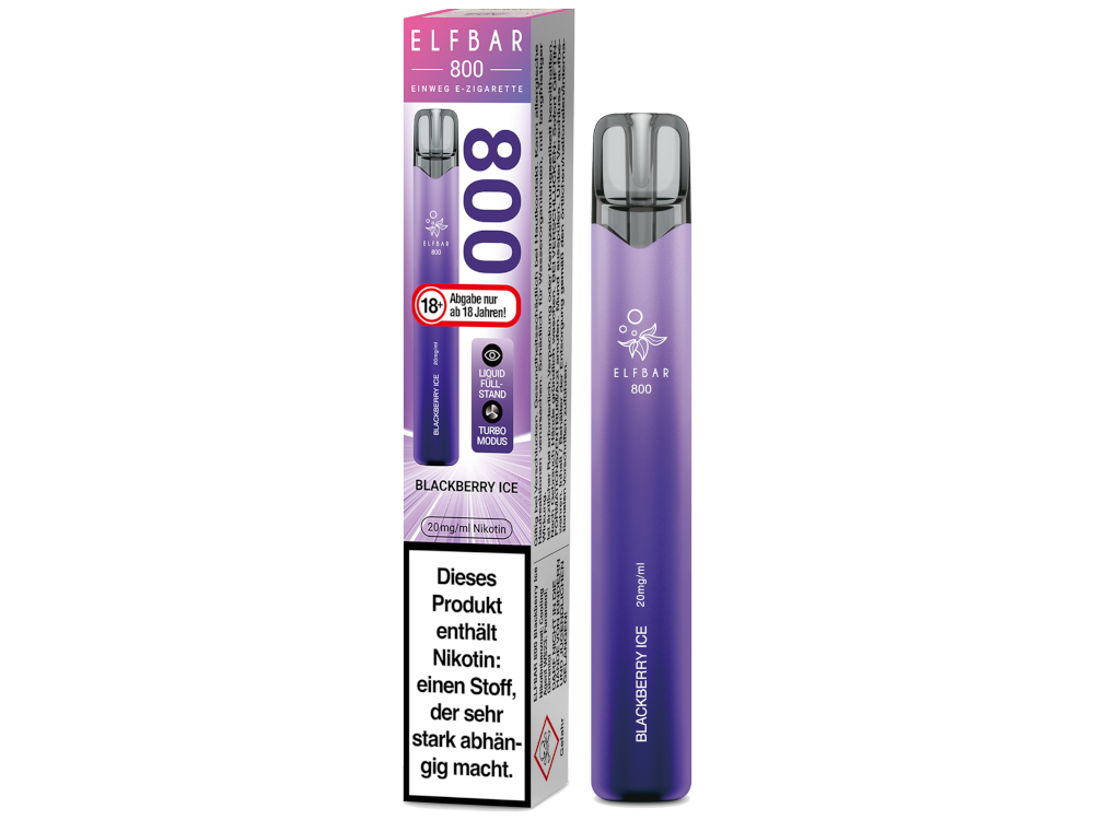 Elfbar 800 Einweg E-Zigarette - Prefilled - Blackberry Ice - 20 mg/ml