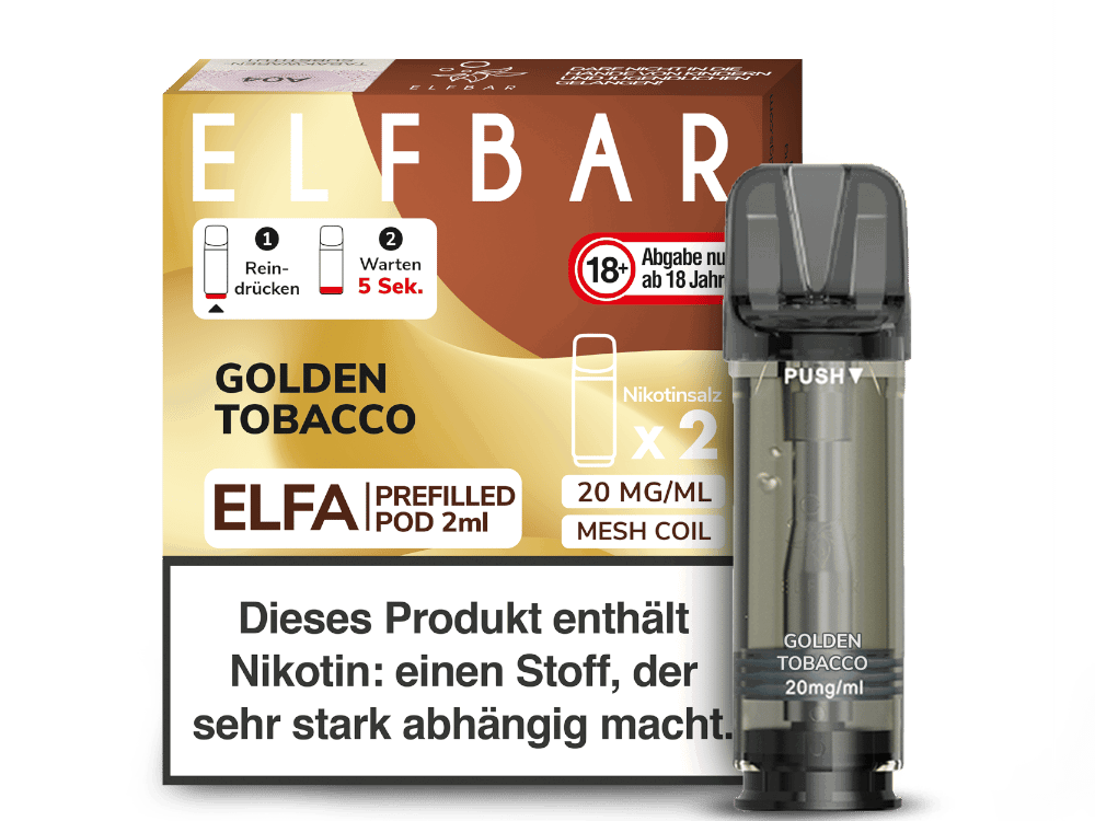 Elfbar Elfa Pod 20 mg/ml - Prefilled - Golden Tobacco
