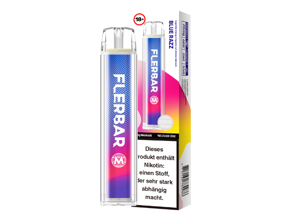 Flerbar - M Einweg E-Zigarette - Prefilled - Blue Razz - 20 mg/ml
