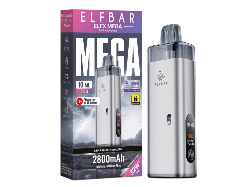 Elfbar ELFX Mega Set Silber Elfbar ELFX Mega Set Silber