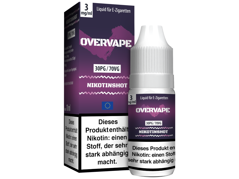 Overvape - 10 ml Nikotin Shot 30PG/70VG 3 mg/ml