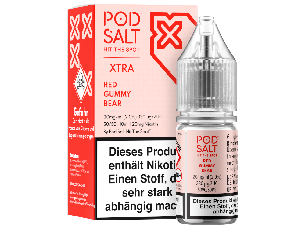 Pod Salt X - Nikotinsalz Liquid - Red Gummy Bear - 20 mg/ml
