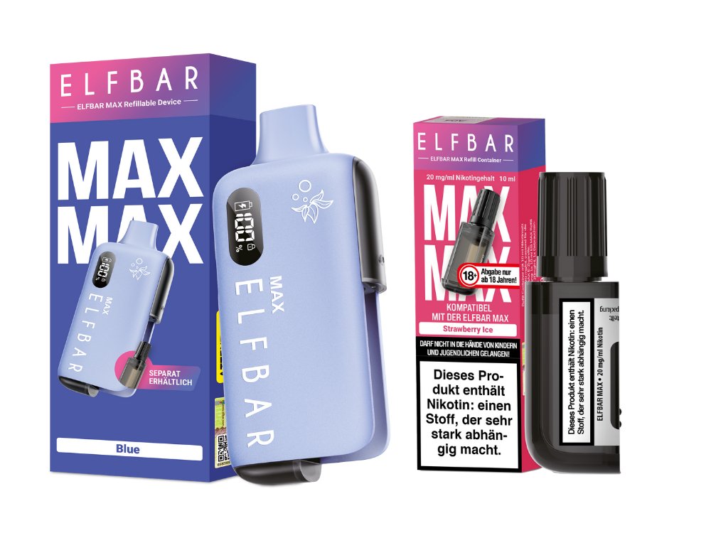 Elfbar Max Set inkl. Liquid Pod - Blue - Strawberry Ice