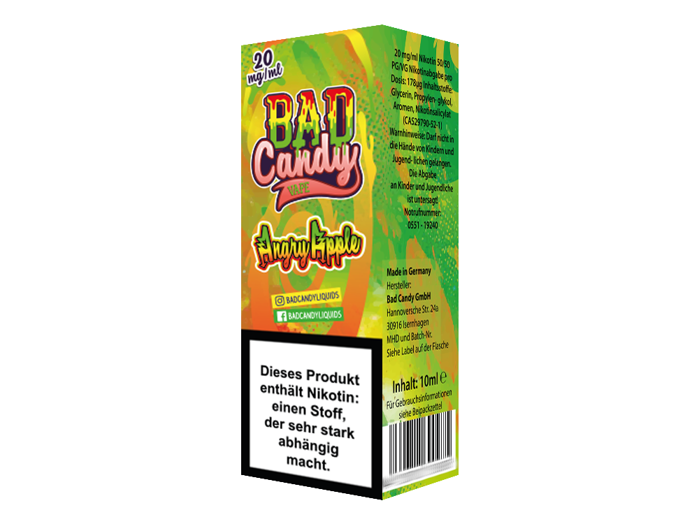 Bad Candy Liquids - Angry Apple - Nikotinsalz Liquid - 20 mg/ml