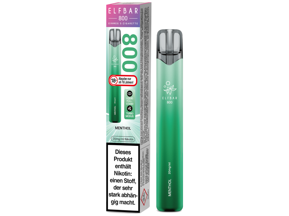 Elfbar 800 Einweg E-Zigarette - Prefilled - Menthol - 20 mg/ml