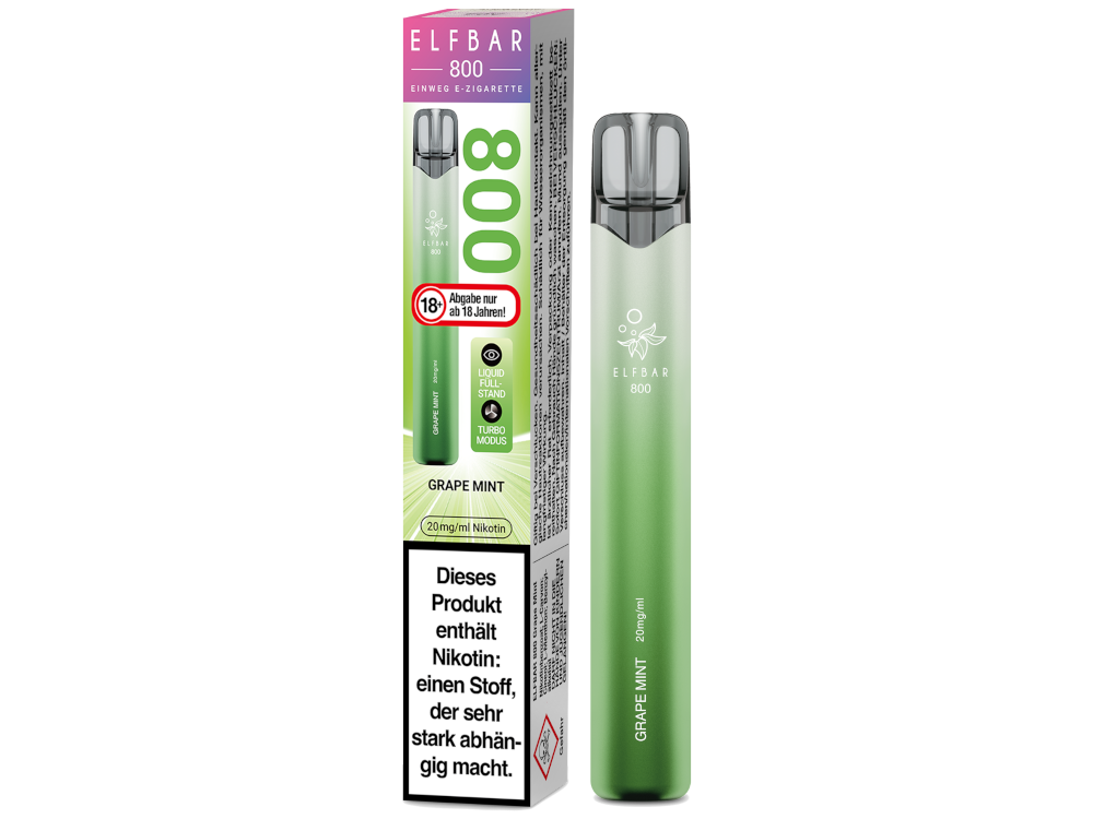 Elfbar 800 Einweg E-Zigarette - Prefilled - Grape Mint - 20 mg/ml