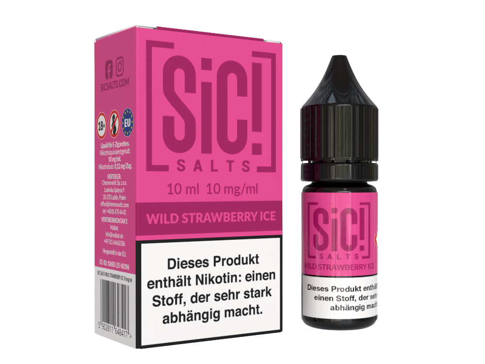 SiC! Salts - Wild Strawberry Ice - Nikotinsalz Liquid 10 mg/ml