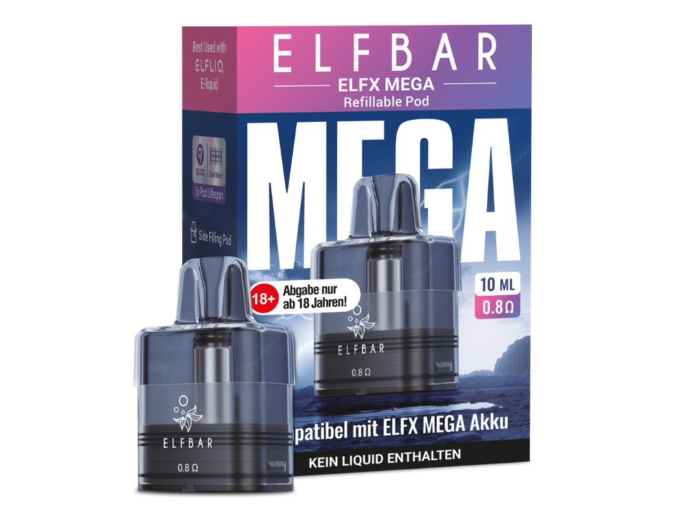 Elfbar ELFX Mega Pod 10 ml 0,8 Ohm Elfbar ELFX Mega Pod 10 ml 0,8 Ohm