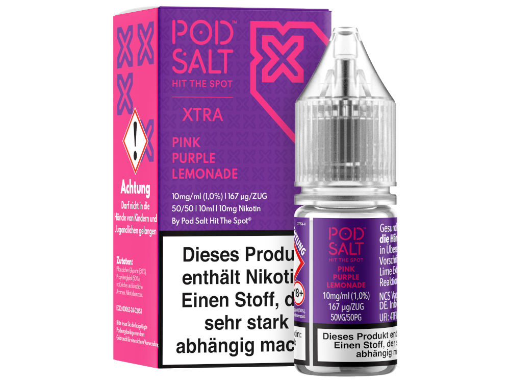 Pod Salt X - Nikotinsalz Liquid - Pink Purple Lemonade - 10 mg/ml