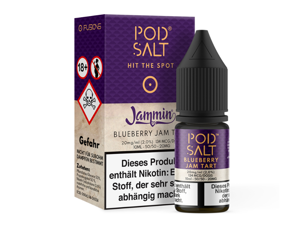 Pod Salt Fusion - Blueberry Jam Tart - Nikotinsalz Liquid - 20 mg/ml