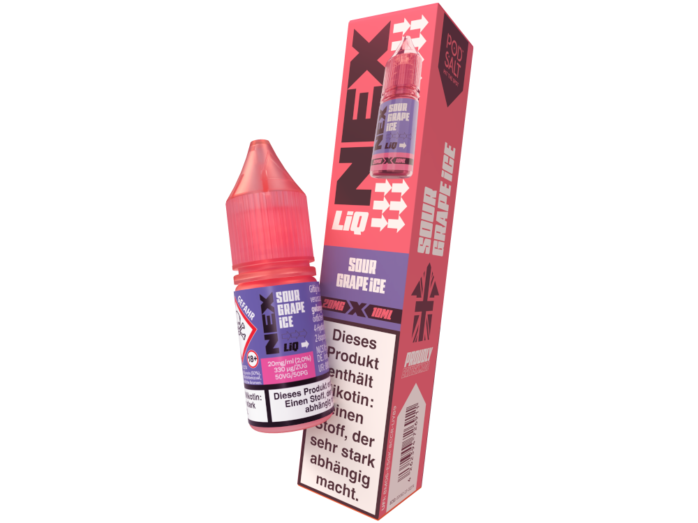 Pod Salt - NexLiq - Nikotinsalz Liquid - Sour Grape Ice - 20 mg/ml